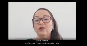 Pesquisadora do curso de Farmácia da Ufal, Aline Fidelis, em participação no projeto Ciseco Entrevistas